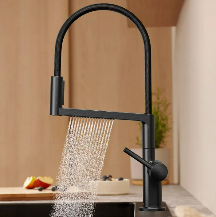 Hansgrohe Talis M54 PowderSpray Tek Kollu Eviye Bataryası Semi-Pro 3 Jet Mat Siyah Krom-72861340