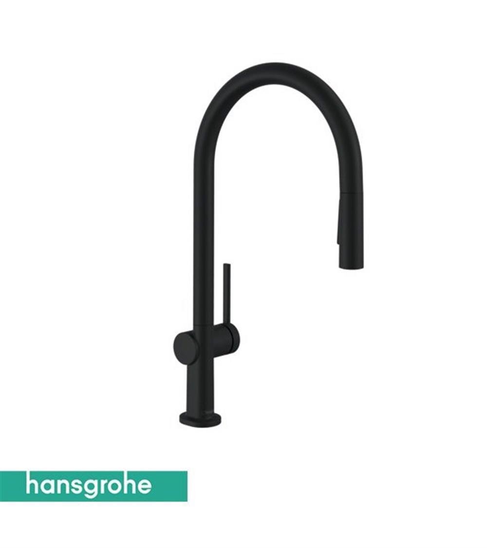 Hansgrohe Talis M54 Tek kollu eviye bataryası 210, çekilebilir el duşu, 2jet Mat Siyah-72800670