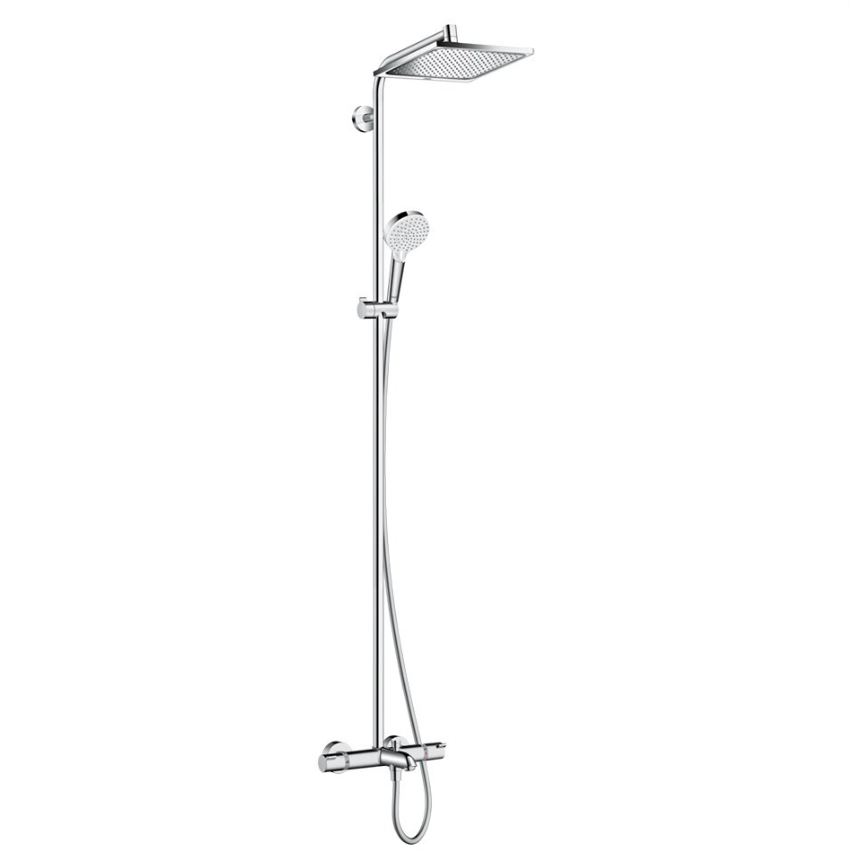 Hansgrohe Crometta E Termostatik Bataryalı Duş Kolonu (Kare Tepe Duşlu)HG27298000