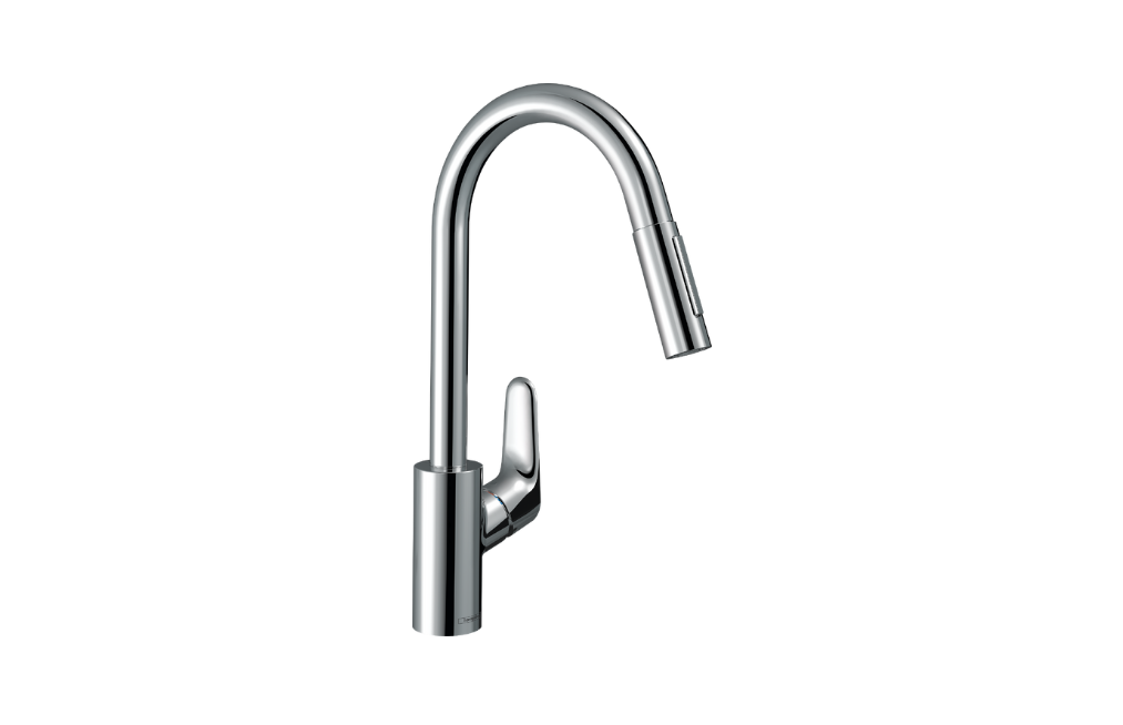 Hansgrohe Focus M41 Tek kollu eviye bataryası 240, çekilebilir el duşu, 2jet31815000