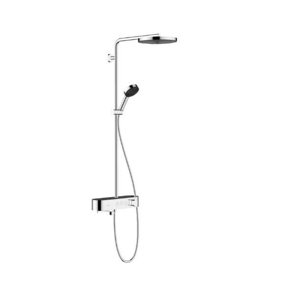 Hansgrohe Pulsify S Duş kolonu 260 1jet, banyo termostatı ShowerTablet 400 ile Krom24230000