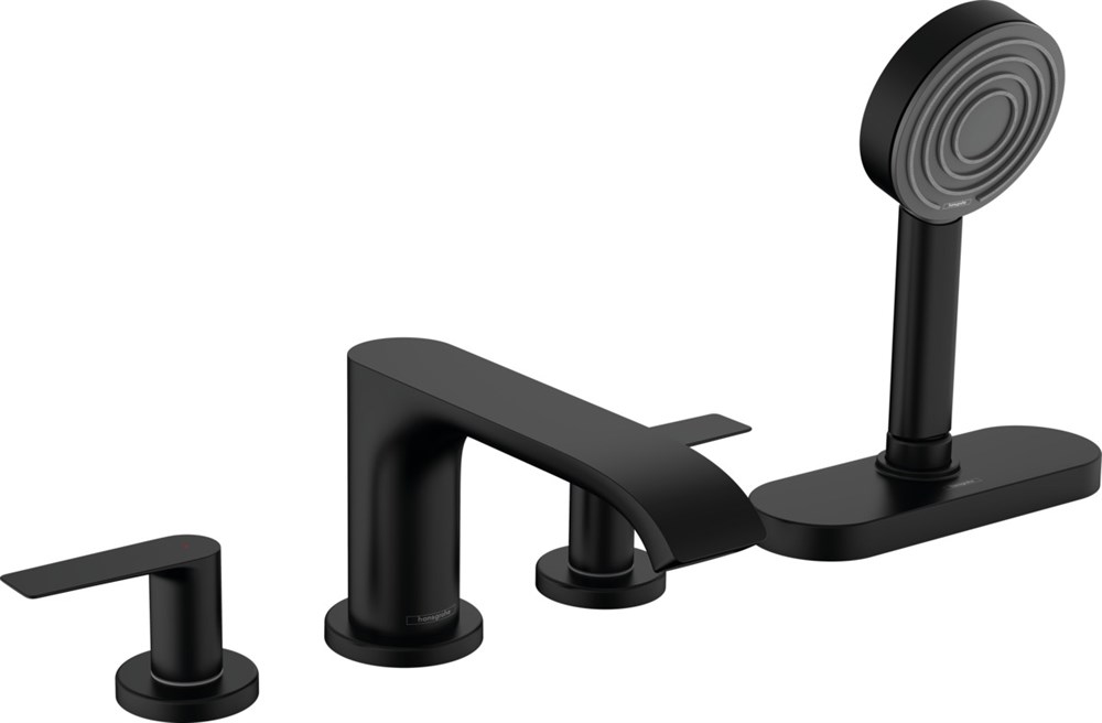 Hansgrohe Vivenis 4-Delikli küvet kenarı banyo bataryası sBox ile Satin Siyah75444670