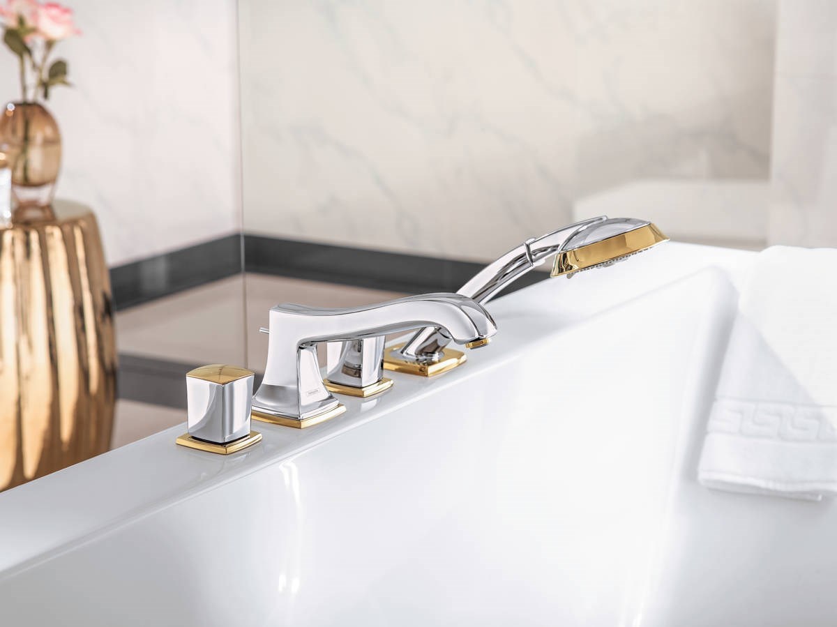 Metropol Classic 4-Delikli küvet kenarı banyo bataryası Zero volan ile,altin optikHG31315090