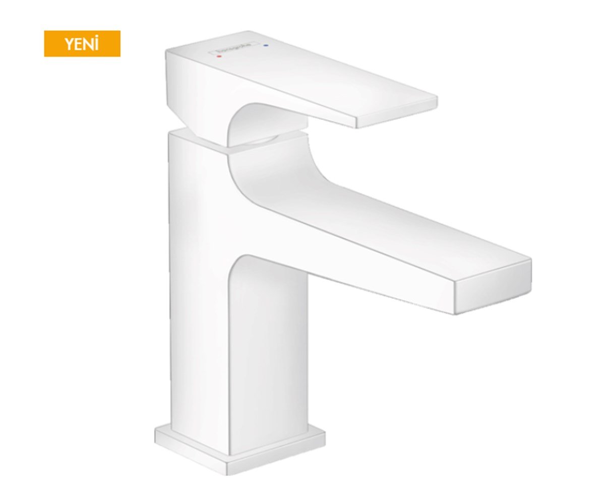 HG Metropol® Tek kollu lavabo bataryası 100 Mat beyaz