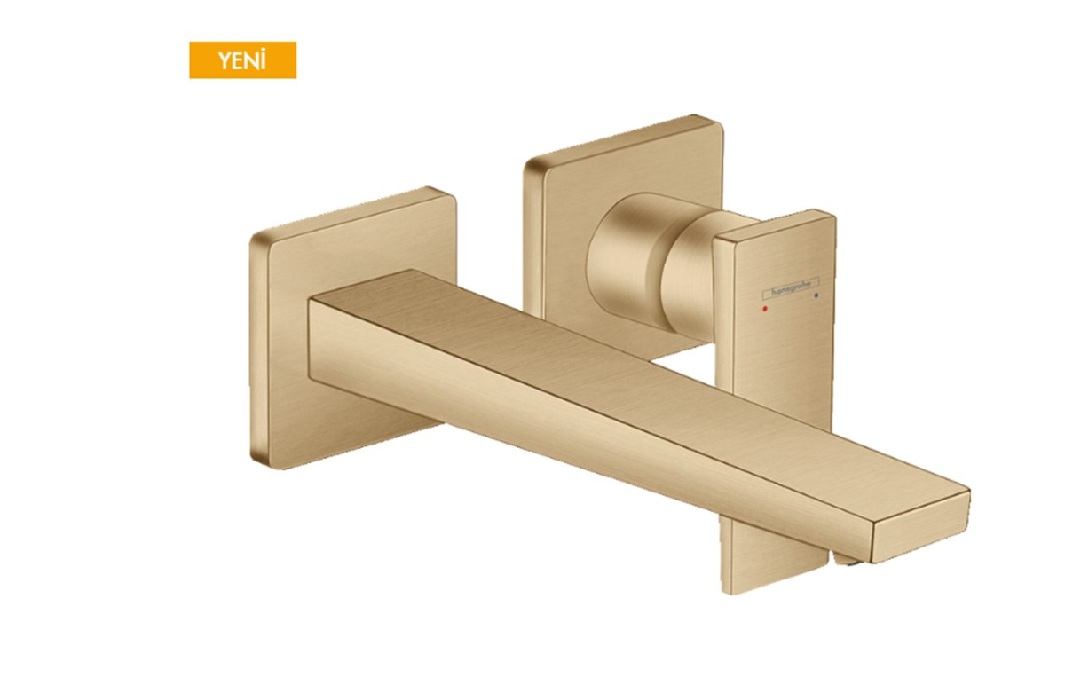 HG Metropol® Tek kollu Lavabo Bataryası ankastre duvara monte Mat bronz
