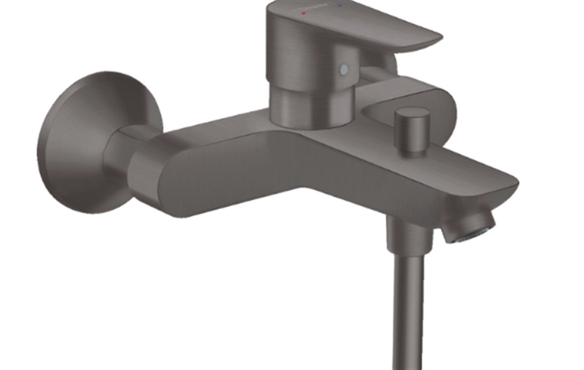 HG Talis® E Tek kollu banyo bataryası aplike Mat siyah krom