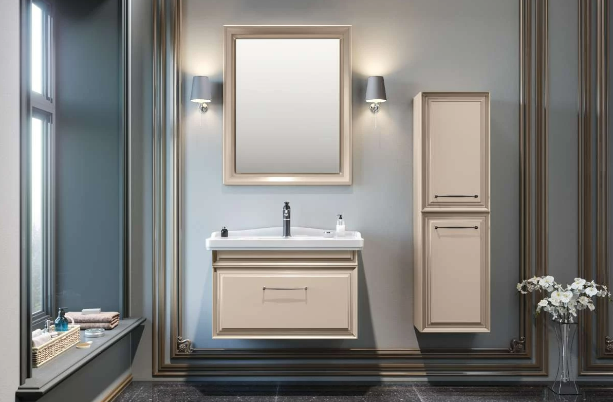 Orka Design Banyo Dolabı Takımı 85 cm Lake Mat Cappucino-DESIGN85C