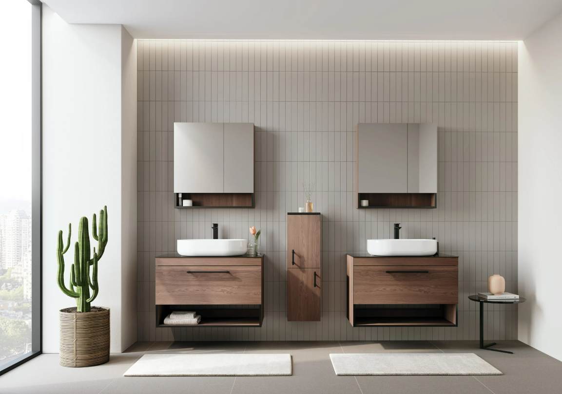 Orka Knidos Banyo Dolabı Takımı 90 cm Legnano Dolaplı Ayna-KNIDOS90LD