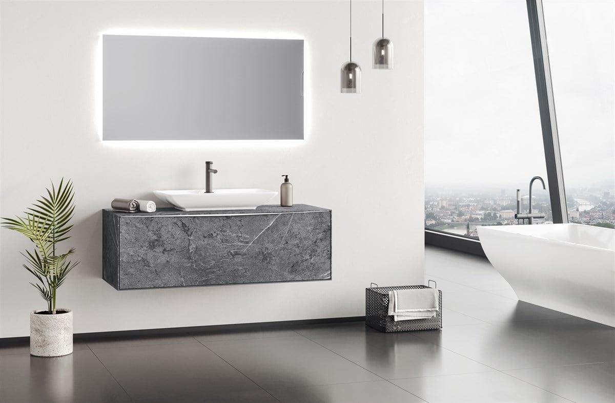 Orka Mono Banyo Dolabı Takımı 100 cm,Albox Ledli Ayna-MONO100A
