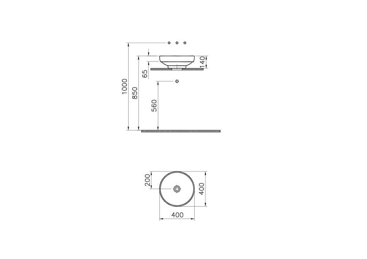 Vitra Water Jewels Çanak Lavabo Siyah 40cm-4334B070-0016