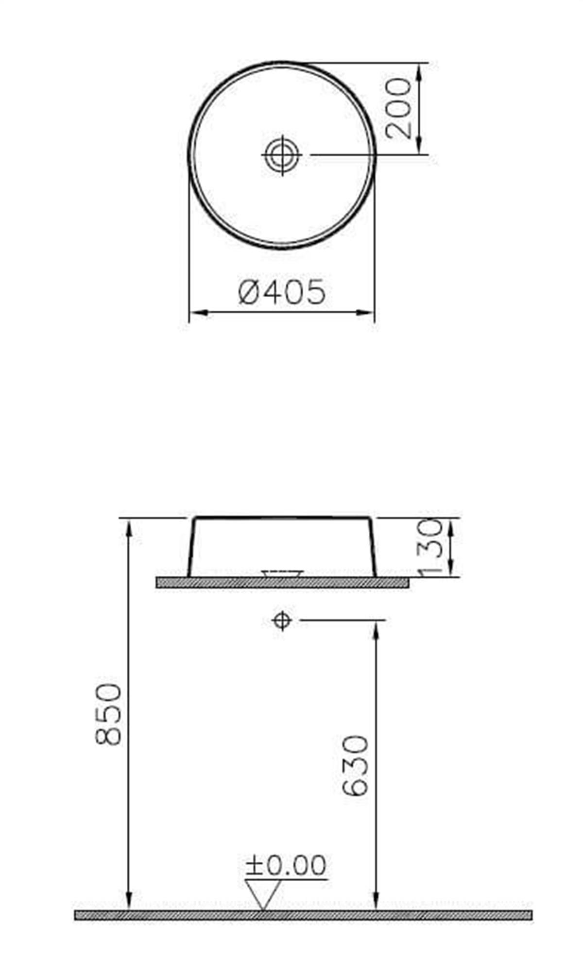 Vitra Frame Yuvarlak Çanak Lavabo Beyaz 40cm5650B403-0016