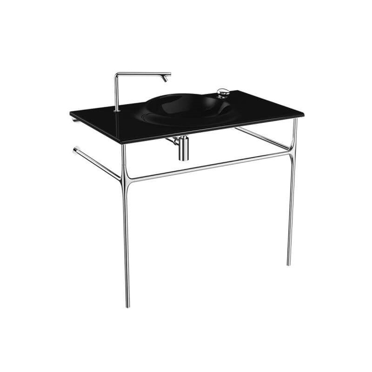 Vitra İstanbul Etajerli Lavabo Siyah 100cm4519B470-0016