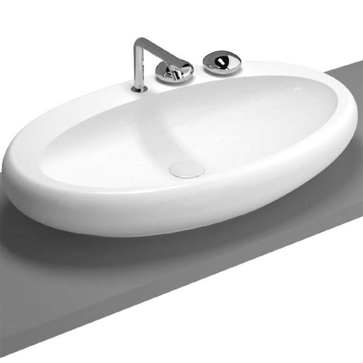 Vitra İstanbul Oval Çanak Lavabo Beyaz 85 cm4447B403-0041