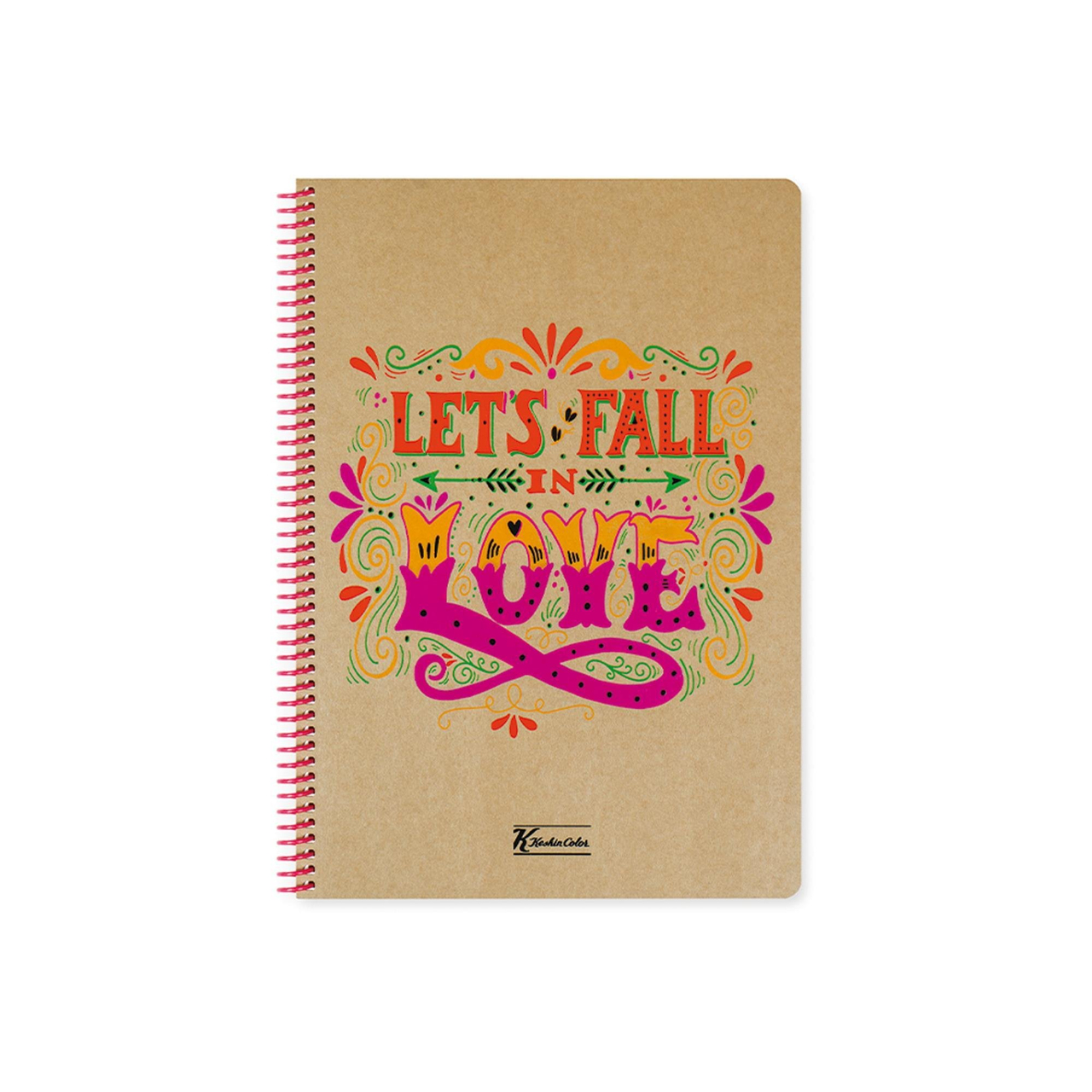 Çizgili Spiralli Sert Kapak Defter Doodles Love 16,5*22,5 80 Yp.