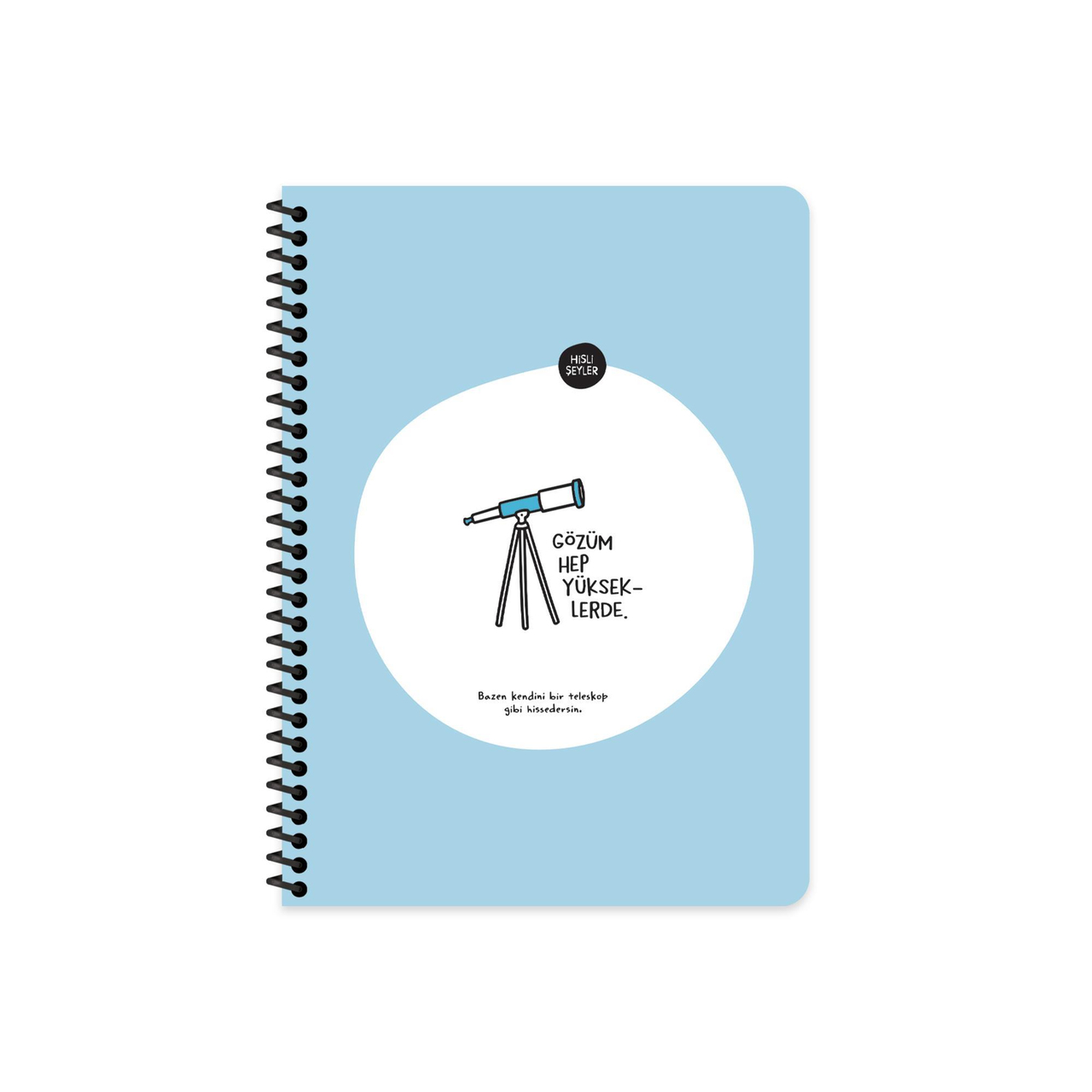 Hisli Şeyler Kareli Spiralli Stickerli Defter Gözüm Yükseklerde 16,5x22,5