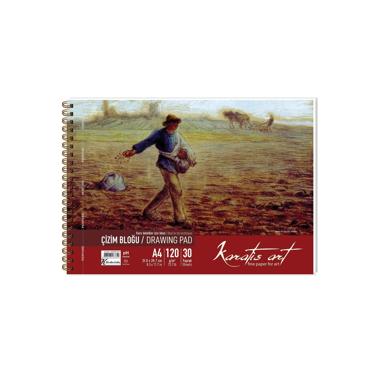 Karatis Art 120Gr A4 30 Yp. Spiralli Çizim Blok