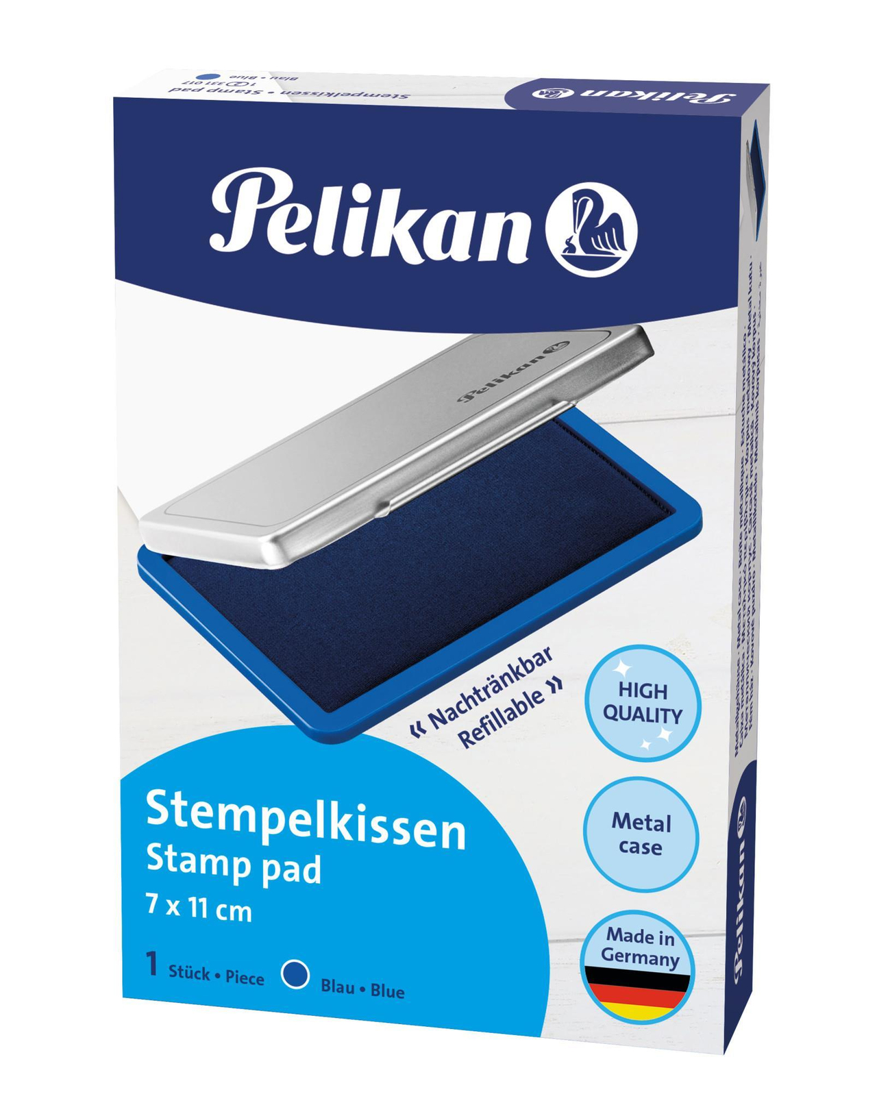 Pelikan 7x11 cm Metal Istampa - Mavi