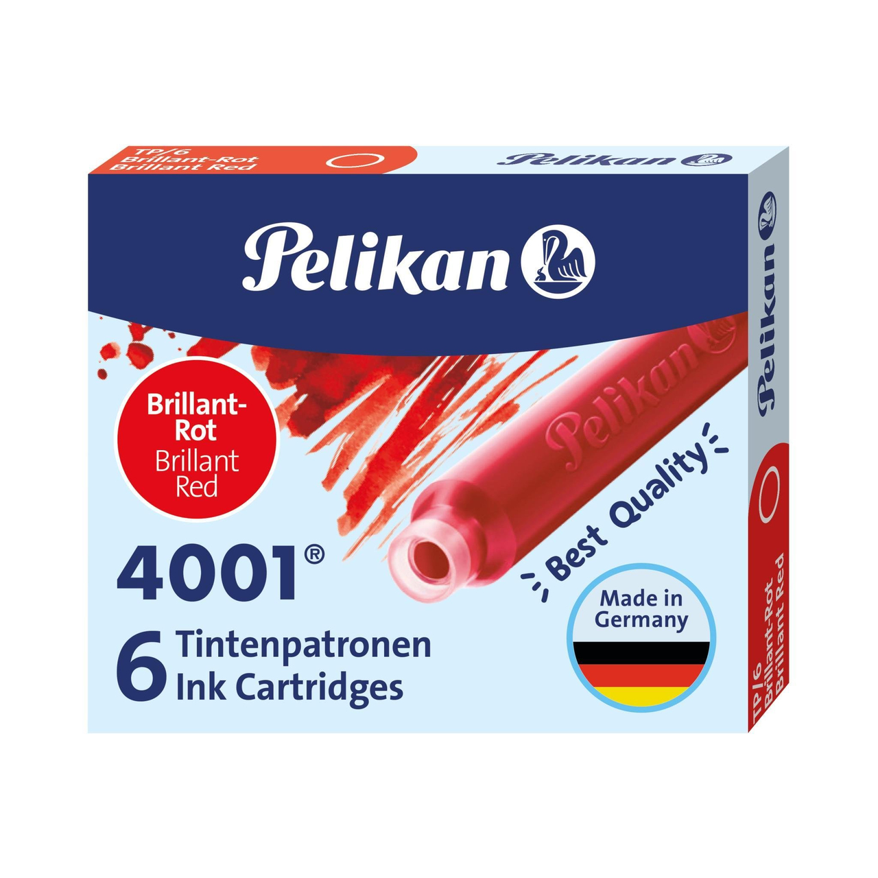 Pelikan Dolma Kalem Kartuşu 6'lı - Kırmızı