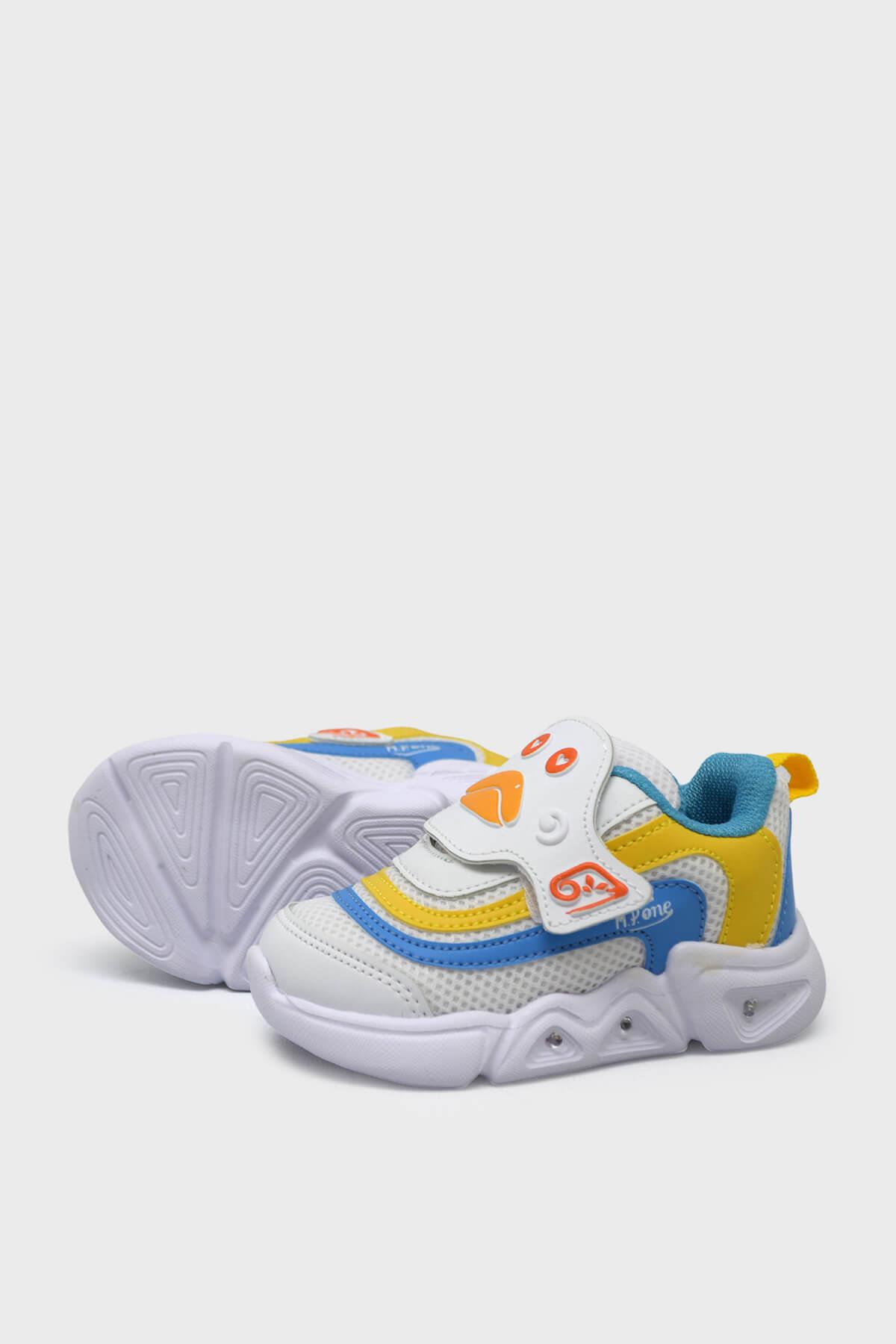 Mp Unisex Çocuk Cırtlı Spor Ayakkabı Beyaz Mavi MP-3229