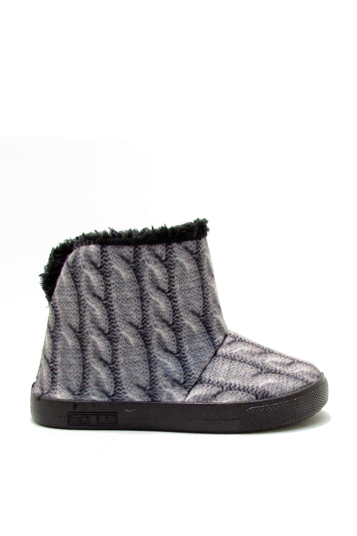 Sanbe Unisex Çocuk Boğazlı Patik Panduf Gri SNB106P131