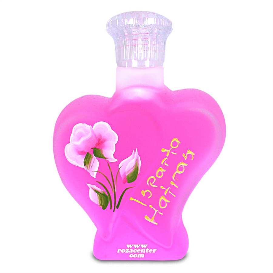 Gül Kolonya Gül Motifli Kalp Cam Şişe 200 Ml -Rosecity Isparta