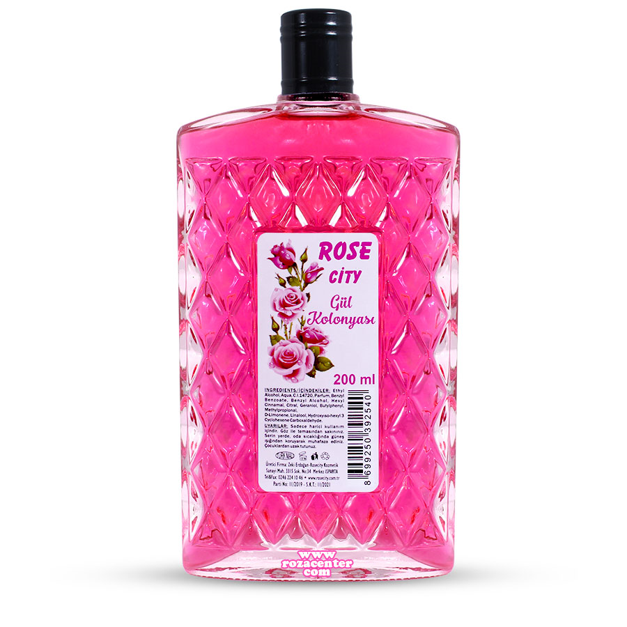 Gül Kolonya Kristal Yassı Şekil Cam Şişe 200 Ml -Rosecity Isparta