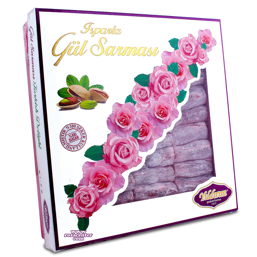 Gül Yapraklı Antep Fıstıklı Gül Sarması 400 Gr -Yıldırım Şekerleme Isparta
