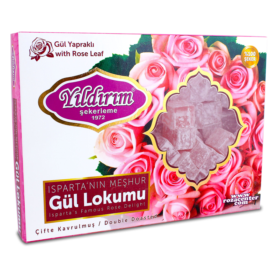 Gül Yapraklı Çift Kavrum Gül Lokumu 150 Gr -Yıldırım Şekerleme Isparta