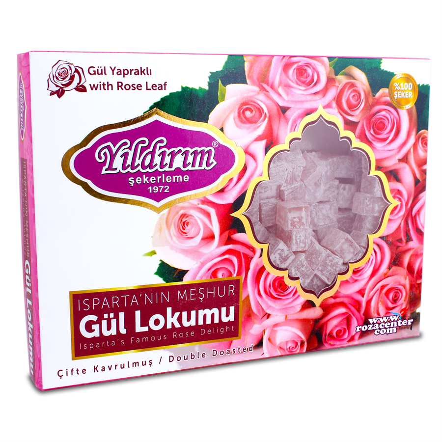 Gül Yapraklı Çift Kavrum Gül Lokumu 250 Gr -Yıldırım Şekerleme Isparta