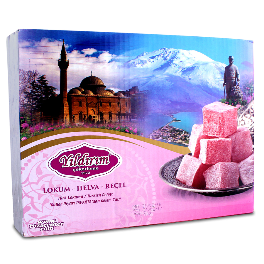 Gül Yapraklı Muska Gül Lokumu 800 Gr -Yıldırım Şekerleme Isparta