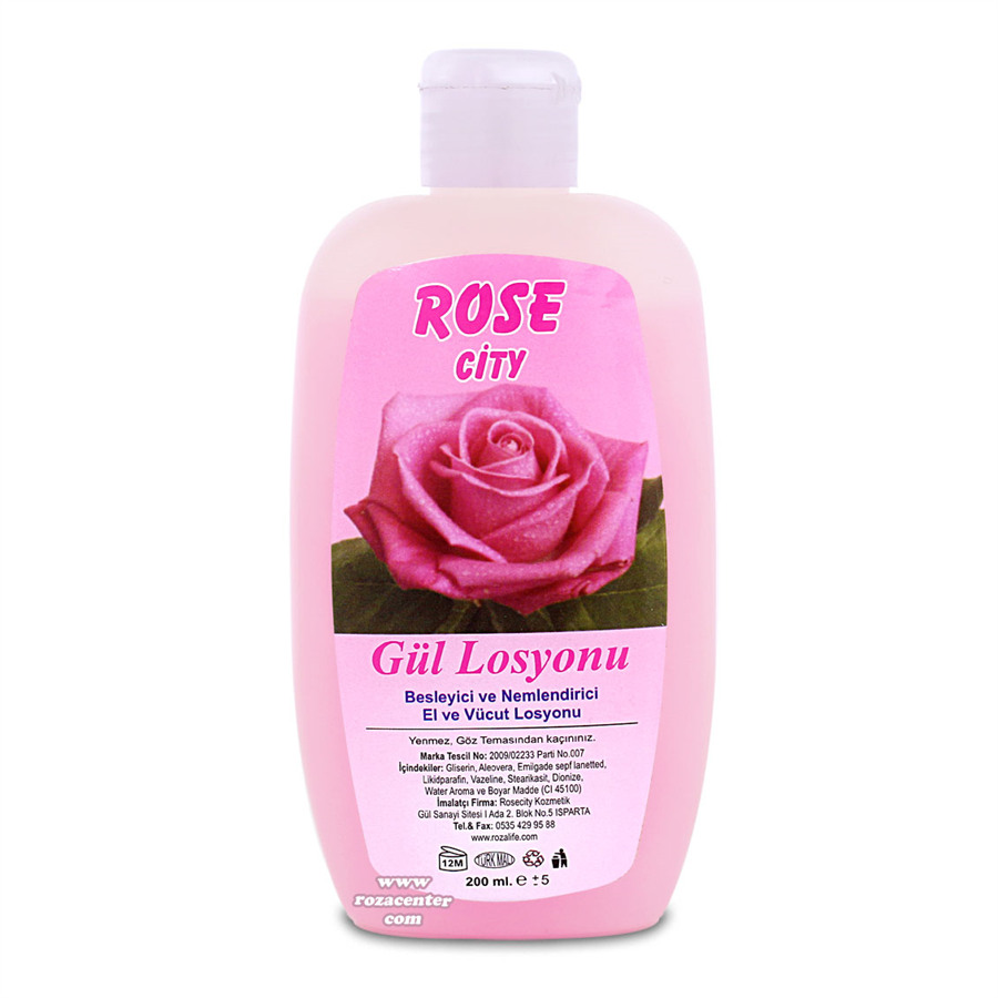 Nemlendirici El ve Vücut Gül Losyonu 200 ml -Rosecity Isparta