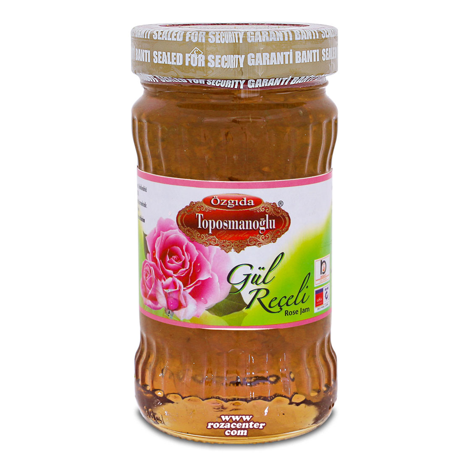 Renksiz Naturel Gül Reçeli Cam Kavanoz 400 Gr Sarı Renk -Öz Gıda Isparta