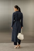 Capri Asimetrik Cepli Uzun Lyocell Tunik LACİVERT