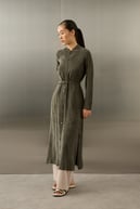 Capri Asimetrik Cepli Uzun Lyocell Tunik HAKİ