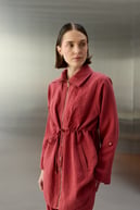 City Nakış ve Taş İşlemeli Tencel Pantolonlu Takım BORDO