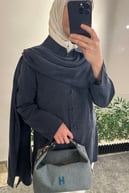 Motty Şal Detaylı Lyocell Gömlek LACİVERT
