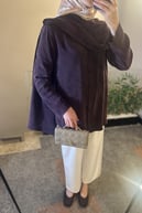 Motty Şal Detaylı Lyocell Gömlek MÜRDÜM