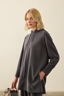 Oslo Yanları Fermuarlı Tencel Eşofman Pantolonlu Takım LACİVERT