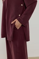 Stone Örme Rayon Eşofman Pantolonlu Takım MÜRDÜM