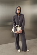 Stone Örme Rayon Eşofman Pantolonlu Takım GRİ
