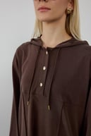 Stone Örme Rayon Eşofman Pantolonlu Takım KAHVERENGİ
