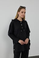 Stone Örme Rayon Eşofman Pantolonlu Takım SİYAH