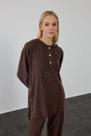 Stone Örme Rayon Eşofman Pantolonlu Takım KAHVERENGİ