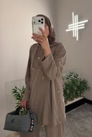 Stone Örme Rayon Eşofman Pantolonlu Takım VİZON