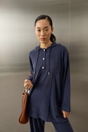 Stone Örme Rayon Eşofman Pantolonlu Takım LACİVERT