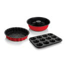 Schafer Ariana Floral 3 lü Kek Kalıbı Seti-Kırmızı