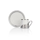 Schafer Glim 6 Kişilik Kahve Fincan Takımı 12 Parça-Gümüş