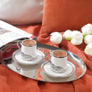 Schafer Glim 6 Kişilik Kahve Fincan Takımı 12 Parça-Gümüş