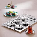 Schafer Karla Çelik Çay Seti 19 Parça-Gümüş