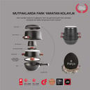 Schafer Matrix Döküm Tencere Seti 8 Parça-Siyah